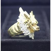 ราคา แหวนเพชร​หัวมังกร หุ้มทอง ฝัง​เพชร ​Cz เรียกโชค เรียกลาภ ทำมาค้าขึ้น (9524277971)