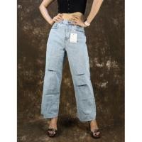 ราคา กางเกงยีนส์ขาม้าผู้หญิงขาดเข่า 3 ทาง (25825202042)