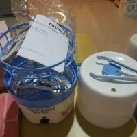 ราคา เครื่องนึ่งขวดนม มือหนึ่ง Camera 6 ขวดสไตล์เยอรมันสีฟ้าขาว (619083045)