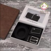 ราคา เข็มขัดรุ่นใหม่ Emporio Armani เข็มขัดสำหรับผู้ชาย เข็มขัดสองด้าน หัวเข็มขัดสองหัว เข็มขัดหนังวัว เข็มขัดแฟชั่น งานสวย (3185009740)