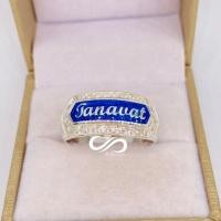 ราคา เงินแท้-แหวนนามสกุลเพชรรอบ (พรีออเดอร์) เลือกสีลงยาได้ (26364327298)