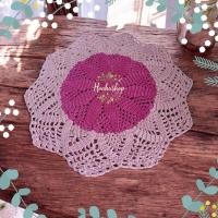 ราคา ผ้าปูโต๊ะขนสัตว์โครเชต์แฮนด์เมดลายดอกไม้สีม่วง (41528345941)