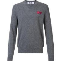 ราคา USED !!! COMME DES GARCONS PLAY DOUBLE HEART WOOL JUMPER (26857014583)