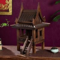 ราคา ศาลพระภูมิทรงบ้านไทย ศาลไม้สักสไตล์บ้านทรงไทย โมเดลสิ่งก่อสร้างบ้านทรงไทยแบบดั้งเดิม ของประดับตกแต่ง (49702958670)