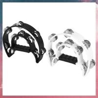 ราคา 2 แพ็ค 10 นิ้วสองแถว Tambourine สําหรับผู้ใหญ่, Half Moon Musical Tambourine 20 โลหะ Jingles Hand Held Percussion กลอง (40753098643)