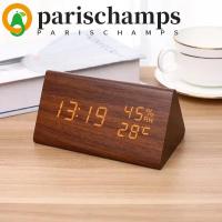 ราคา นาฬิกาปลุก LED ไม้ PARISCHAMPS, นาฬิกาปลุกดิจิตอลจอแสดงผลความชื้นและอุณหภูมิแบบสามเหลี่ยม, การศึกษานาฬิกาปลุกอิเล็กทรอนิกส์ที่เปิดใช้งานด้วยเสียงแบบพกพา (28344084079)