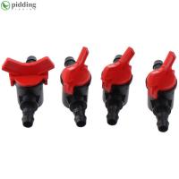 ราคา PIDDING 4PCS บอลวาล์วหนาม, พลาสติกพร้อมท่อ Barb in-Line บอลวาล์ว, หยดชลประทาน 8 มม. ID สีแดงและสีดําสวิตช์ปิดน้ํา, น้ํามัน, แก๊ส (56904954395)