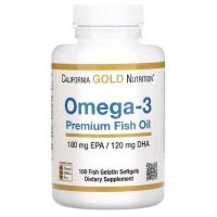 ราคา California Gold Nutrition, Omega-3, Premium Fish Oil, 100 Fish Gelatin Softgels (1616492185)