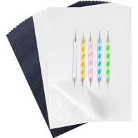 ราคา 150 ชิ้นสีดําสีขาวคาร์บอนกระดาษถ่ายโอนชุด การติดตาม กระดาษคาร์บอนแกรไฟต์กระดาษสําเนา 5 ชิ้นลายนูน สไตลัส จุด เครื่องมือสําหรับไม้, กระดาษ, ผ้าใบ, ผ้า, 11.7 x 8.3 นิ้ (54701889328)