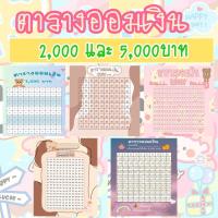 ราคา ตารางออมเงิน (ชุดที่5) ออมเงิน 2,000 และ 5,000 บาท ขนาด A4 ลายการ์ตูนน่ารัก สมุดออมเงิน เซตออมเงิน พร้อมส่ง ตารางออมเงิน (25365132658)