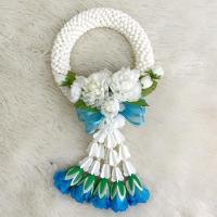 ราคา พวงมาลัยมะลิโบว์ฟ้า ขนาดM พวงมาลัยวันแม่ พวงมาลัยดอกไม้ประดิษฐ์ มาลัยไหว้เเม่ พวงมาลัยข้อพระกร (6344735034)