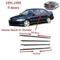 ราคา 4 Pieces 5 Doors Outside Moulding Weatherstrip for Honda Civic 1991-1995 EG9 Glass Window Rubber fo (41527274623)