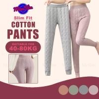 ราคา กางเกงผ้าฝ้ายผ้าไหมขนาดบวกของผู้หญิงน้ําหนักเบายืดหยุ่นสูงอบอุ่นสลิมฟิตเลกกิ้ง (46252581548)