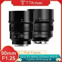 ราคา Ttartisan 90mm F1.25 เลนส์โฟกัสแมนนวล สําหรับ Sony E Nikon Z Canon R EOSR Leica Sigma L Hasselbald X1D A7CII A7CR (23383359457)