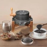 ราคา เครื่องโม่แป้ง โม่งา ถั่ว โม่หินอ่อนพร้อมฐานไม้ ขนาด 49*34*36cm. (28159461769)