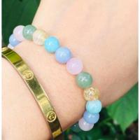 ราคา กำไลหินนำโชคหยก+โรสควอส+ไหมทอง+อมาโซไนต์+แองเจิลไลท์ ขนาด 10 มิล (21764181604)