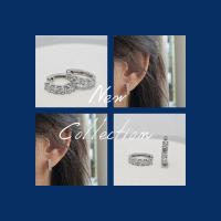 ราคา ็Hoop Earrings เพชรแล็บ 10 เม็ด นน.รวม 1.00 กะรัต 9K White gold : Lab grown diamond #E000549 (45004012703)