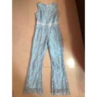 ราคา จั้มสูทขายาวแต่งลูกไม้ สีฟ้า size s ป้าย one one (23839708272)