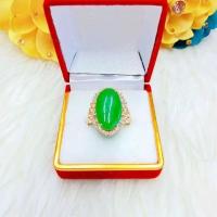 ราคา เมล็ดมะม่วงตะวันตกรูปไข่หินสีเขียวแหวนทองแดงสีแดง 750 (43704717041)