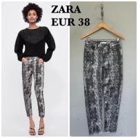 ราคา ZARA กางเกงพิมพ์ลายงูมือสองของแท้ (27018529068)