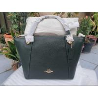 ราคา แท้!! กระเป๋าสะพายทรงพัด Coach Kacey Satchel หนังสีเขียว ใหม่ (18680435642)