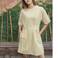 ราคา เดรสผ้าฝ้าย ตัวยาว ผูกเอว ส่งฟรี (1468354571)