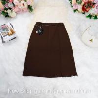 ราคา กระโปรงยาวปานกลางสีน้ำตาลเข้มมินิมอล ผ้าสังเคราะห์เนื้อนุ่ม (56500554202)