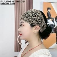 ราคา RULING STANDS หมวกมุสลิม, เย็บปักถักร้อยลูกปัด Baotou หมวก, แฟชั่นดอกไม้ลูกไม้ฤดูร้อนหมวกสวดมนต์ผู้หญิง (52805410465)