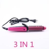 ราคา Nova เครื่องม้วนผม หนีบตรง 3 in1 รุ่น NHC-8890 ( สีชมพู ) (945681797)