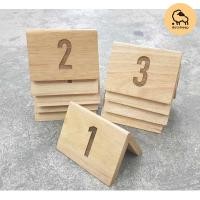 ราคา Dotsheep ป้ายเลขโต๊ะ ไม้ ป้ายเบอร์โต๊ะ ป้ายตั้งโต๊ะ สำหรับร้านอาหาร คาเฟ่ ร้านกาแฟ * สลัก *(155,852) (24258575403)