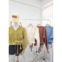 ราคา เสื้อไหมพรมแขนยาวส่งไขว้หน้าผูกเอว (22508050371)