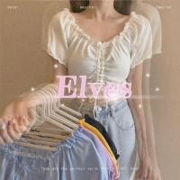 ราคา Elves✨พร้อมส่ง✨เสื้อไหมพรมเอวลอยดีเทลรูดเชือกด้านหน้าสุดชิก(47055) (9445305574)