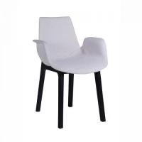 ราคา modernform เก้าอี้ อาร์มแชร์ รุ่น 187-GWD ขาสีดำ หุ้มผ้าสีขาว (14425911766)