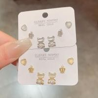 ราคา เวอร์ชั่นเกาหลีแฟชั่นโอปอลหมีมงกุฎรวมกันชุดต่างหู (27578854244)