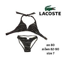 ราคา Lacoste Bikini Set บิกินี่ ลาคอสท์ สีดำลายจุด ชุดว่ายน้ำ อก 80, เอว 82-90 cm. (22449554628)