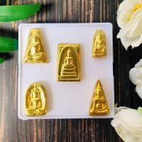 ราคา ชุดพระเบญจภาคี พระสมเด็จวัดระฆัง: พระรอด: พระซุ้มกอ: พระนางพญา: พระผาสุพรรณ 5 องค์ เนื้อกะไหล่ทอง เปียกทอง (27680667604)