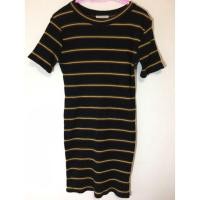 ราคา เดรสผ้าร่องยาว Zara สีดำลายเหลือง มือสองญี่ปุ่น (10758386886)