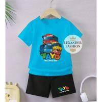 ราคา Lexander Fashion Kids Black Pants Set for Girls and Boys Trending Viral Tayo Lightning Image (49303911394)