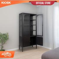 ราคา [จัดส่งพร้อมติดตั้งฟรี] KIOSKตู้โชว์ 4ชั้น พร้อม1ช่องบานเปิด ทรงสูงรุ่น Sleek พร้อมกระจกใสมุมโค้ง (27173354108)