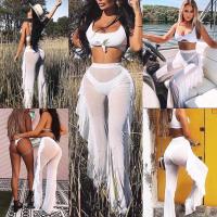 ราคา กางเกงซีทรูขาวยาวแต่ระบายด้านข้าง บอกเลยชิคมาก ใส่ไปทะเล ไปปาร์ตี้ festival ได้หมด (9623983517)