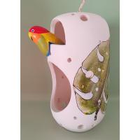 ราคา กระถาง ห้อย หรือ แขวน ทรงกระบอกเป็นงานดินเผา ลงสีวาดลายด้วยมือ มีเชือกแขวน60ซม และเจาะรูด้านล่าง แขวนแต่งสวน ห้องทำงาน (29286225621)