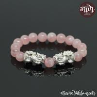 ราคา หินโรสควอตซ์ มาดากัสก้า Rose Quartz Madagascar ขนาด 10 มิล ปี่เซียะคู่ เงินแท้ 92.5% หินแท้ 100% เสริมดวงด้านความรัก (5530131707)