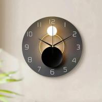 ราคา 1pc Modern Luxury Wall Clock with Golden Accents - Super Silent Quartz Movement, No Ticking, Perfect for Home, Kitchen (42021432105)