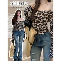 ราคา Shigio​ พร้อมส่ง "เสื้อเปิดไหล่แขนยาวลายเสือดาว สีน้ำตาล ทรงรัดรูป ใส่สบาย ผู้หญิงแซ่บๆ' FY1424 (47604399221)