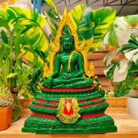 ราคา พระพุทธชินราช สีหยก ทาทอง ของเเท้ ขนาด 5 นิ้ว สูง 12 นิ้ว (29977254935)