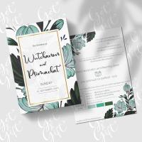 ราคา การ์ดแต่งงาน การ์ดมงคลสมรส การ์ดงานบวช โทนสีเขียว (50 ใบ) (22520752429)