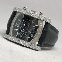 ราคา นาฬิกามือสอง BVLGARI Assioma Full diamond ขนาด 33x38mm หน้าปัดสีน้ำเงินเข้มตีลายเส้นประดับหลักเวลา (5742356382)