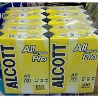 ราคา กระดาษถ่ายเอกสาร A5 70G. ALCOTT (10รีม/กล่อง) แอลคอ​ท​ (70G/500) ขนาด​กว้าง14.85ซม.×ยาว​21ซม.กระดาษถ่ายเอกสาร สีขาวสว่าง (14570881705)