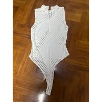 ราคา บอดี้สูทคอเต่าแขนกุดซีทรูสีขาว (24852107991)