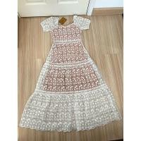 ราคา เดรสสีขาวงานปัก ไซส์ M มือ 1 ป้าย PE Brand (ตำหนิปักด้านหลัง) (23687548656)